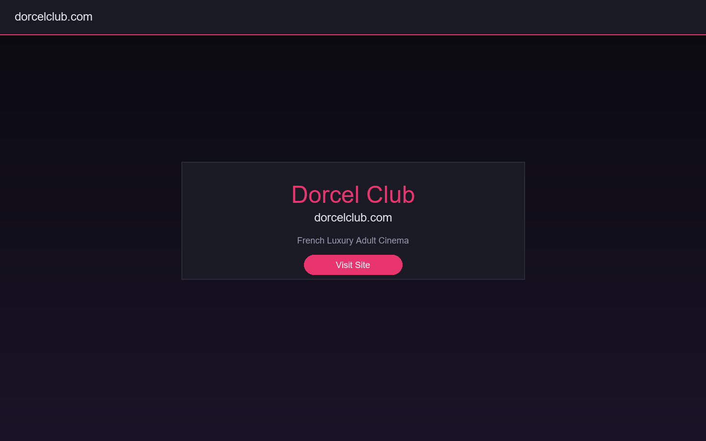 Dorcel Club homepage showing French luxury adult cinema platform