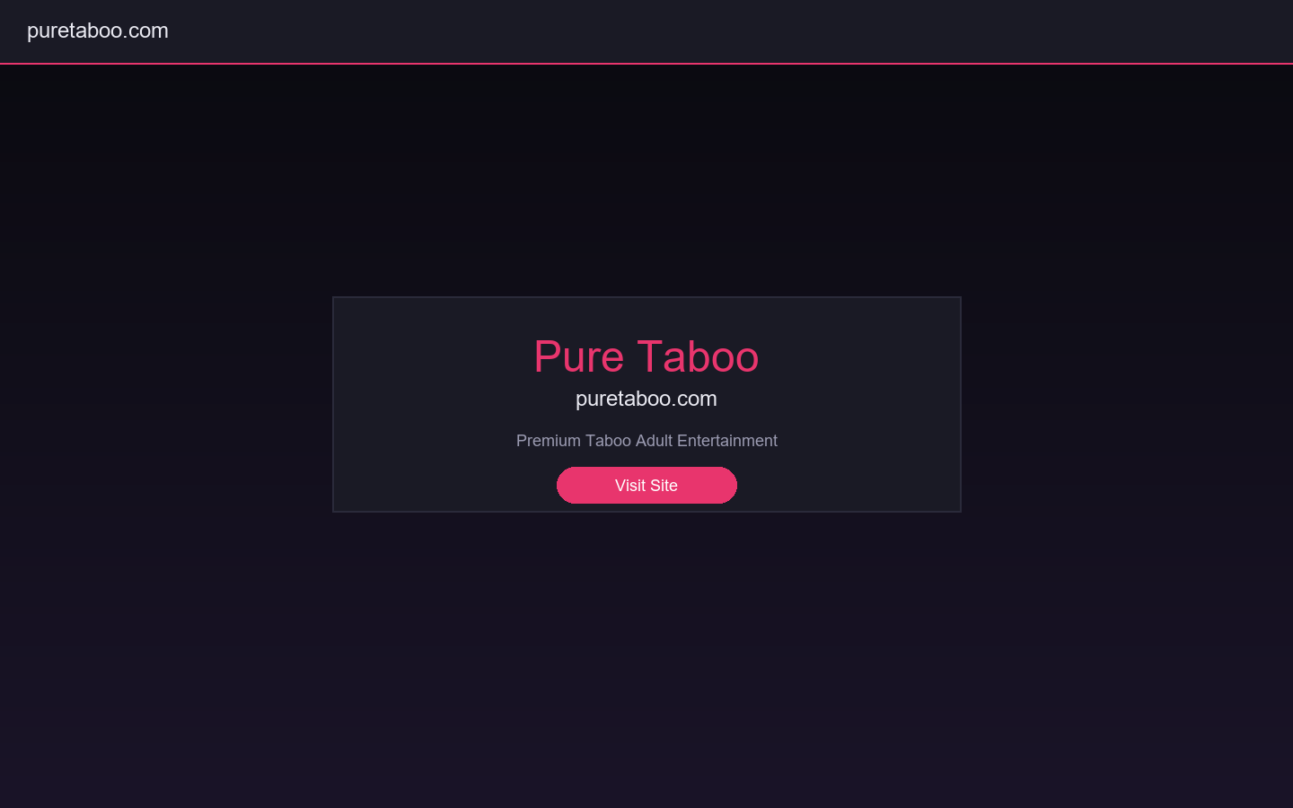 Pure Taboo homepage showing cinematic adult content platform