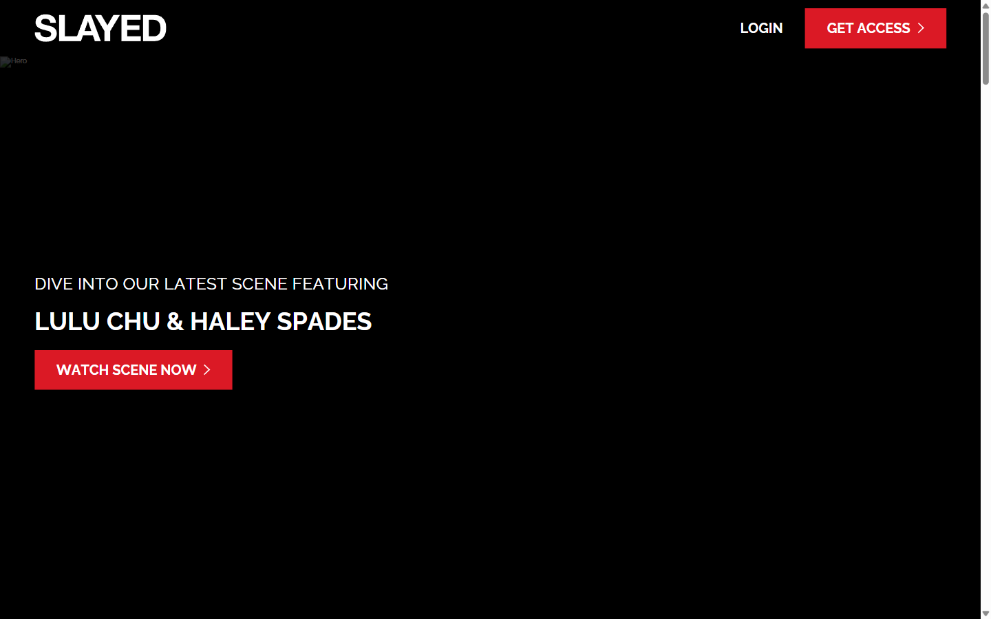 Slayed homepage showing premium lesbian content platform