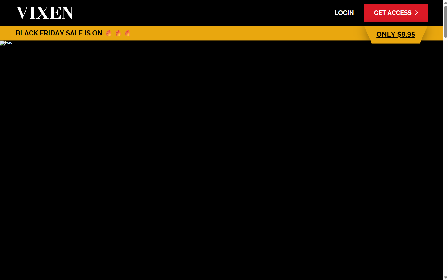 Vixen homepage showing glamour adult content platform