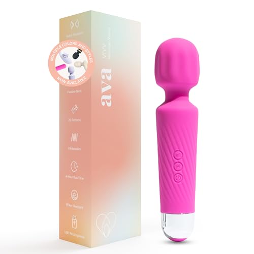 Ava Vibrator Wand [Sex Toys] Clit Stimulator Vibrators | Vibrator for Woman | Sex Toy | Gifts for Women | 20 Patterns & 8 Speeds of Pleasure | Quiet & Small | Adult Sex Toys -Standard - Hot Pink